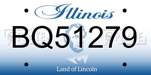 BQ51279 Illinois License Plate