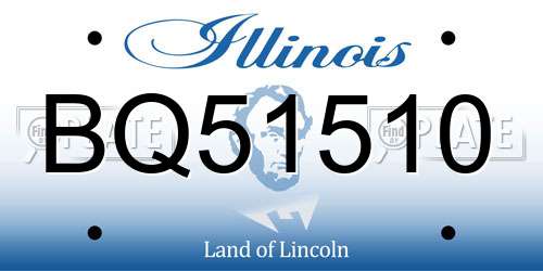 BQ51510 Illinois License Plate