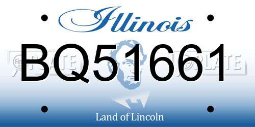 BQ51661 Illinois License Plate