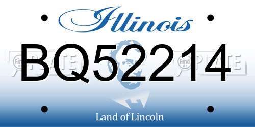 BQ52214 Illinois License Plate
