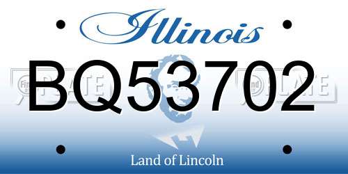 BQ53702 Illinois License Plate