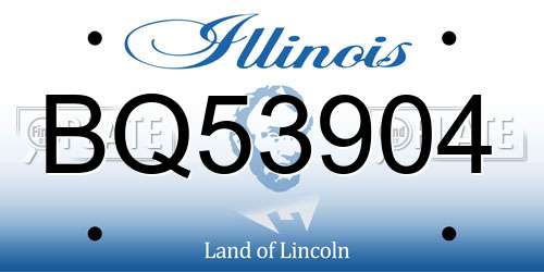 BQ53904 Illinois License Plate