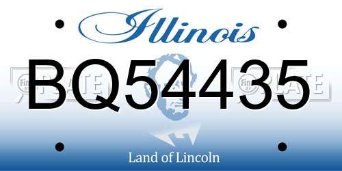 BQ54435 Illinois License Plate