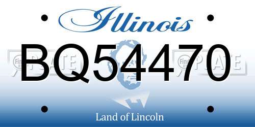 BQ54470 Illinois License Plate