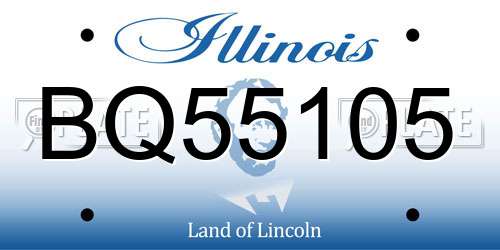 BQ55105 Illinois License Plate