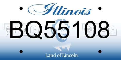 BQ55108 Illinois License Plate