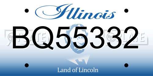 BQ55332 Illinois License Plate