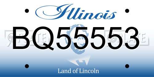BQ55553 Illinois License Plate