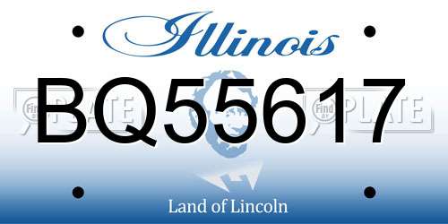 BQ55617 Illinois License Plate