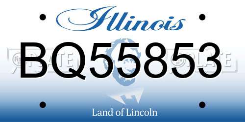 BQ55853 Illinois License Plate