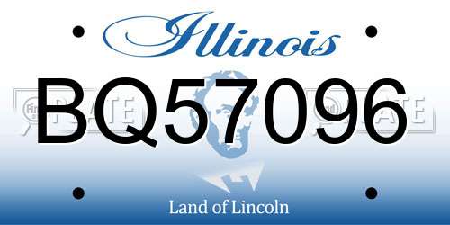 BQ57096 Illinois License Plate