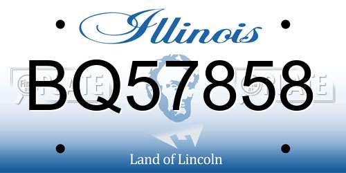 BQ57858 Illinois License Plate