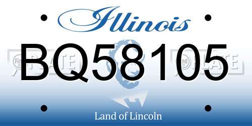 BQ58105 Illinois License Plate