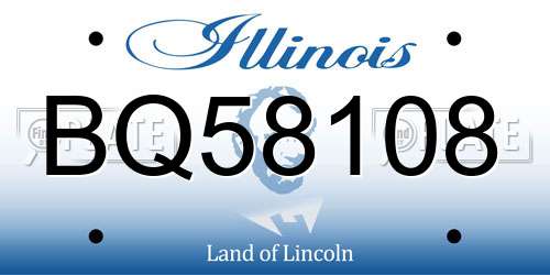 BQ58108 Illinois License Plate