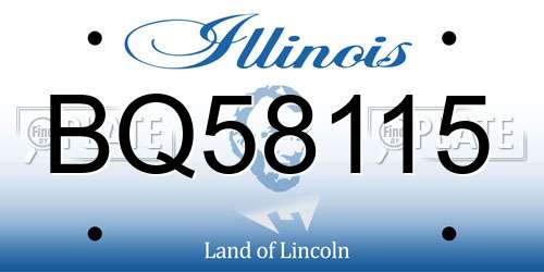 BQ58115 Illinois License Plate