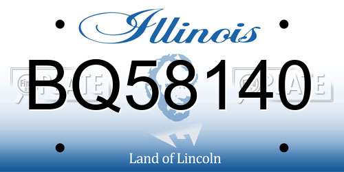 BQ58140 Illinois License Plate