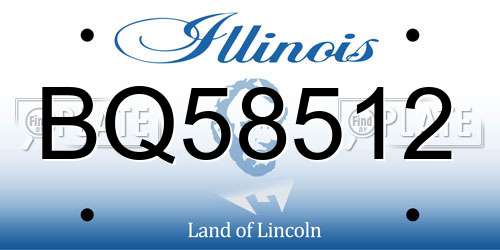 BQ58512 Illinois License Plate