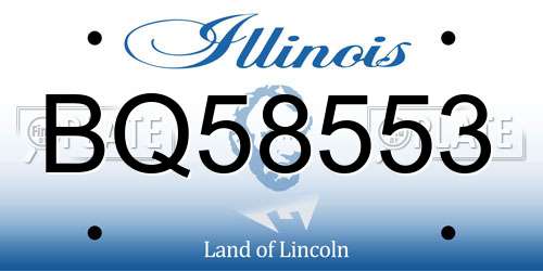 BQ58553 Illinois License Plate