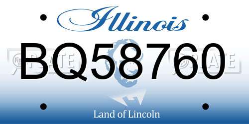 BQ58760 Illinois License Plate