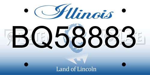 BQ58883 Illinois License Plate