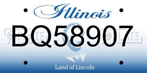BQ58907 Illinois License Plate