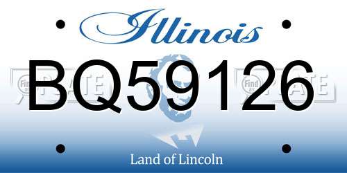 BQ59126 Illinois License Plate