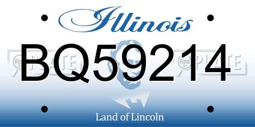 BQ59214 Illinois License Plate