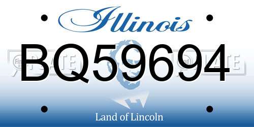 BQ59694 Illinois License Plate