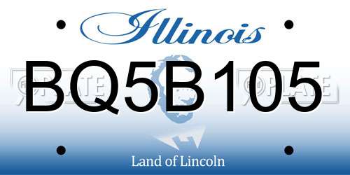 BQ5B105 Illinois License Plate