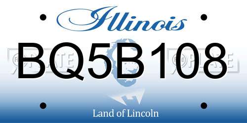 BQ5B108 Illinois License Plate