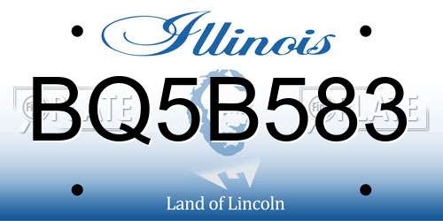 BQ5B583 Illinois License Plate
