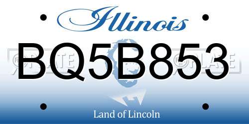 BQ5B853 Illinois License Plate