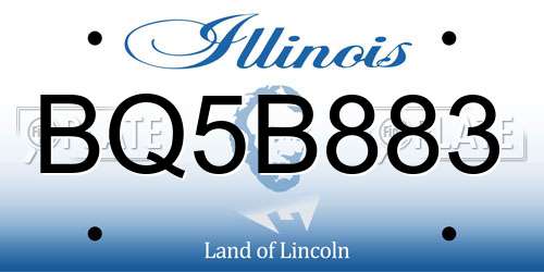 BQ5B883 Illinois License Plate