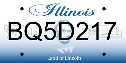 BQ5D217 Illinois License Plate