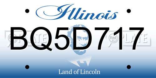BQ5D717 Illinois License Plate