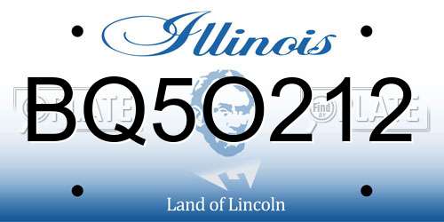 BQ5O212 Illinois License Plate