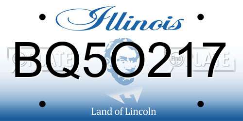 BQ5O217 Illinois License Plate