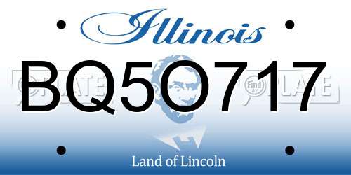 BQ5O717 Illinois License Plate