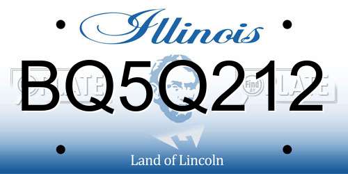 BQ5Q212 Illinois License Plate