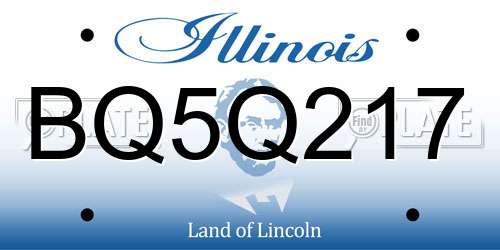 BQ5Q217 Illinois License Plate