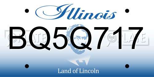 BQ5Q717 Illinois License Plate