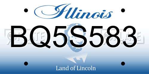 BQ5S583 Illinois License Plate