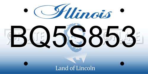 BQ5S853 Illinois License Plate