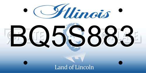 BQ5S883 Illinois License Plate