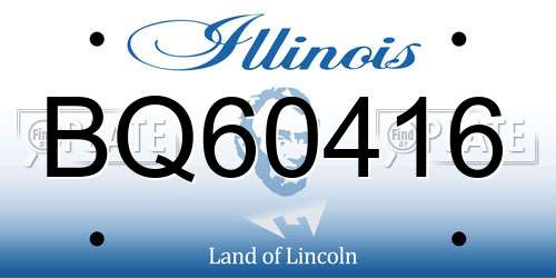 BQ60416 Illinois License Plate