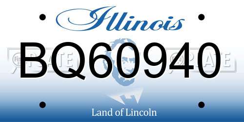 BQ60940 Illinois License Plate