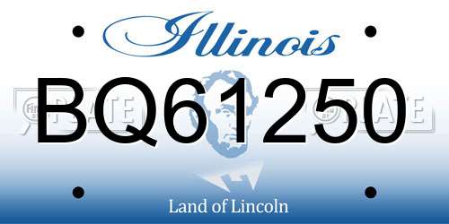 BQ61250 Illinois License Plate