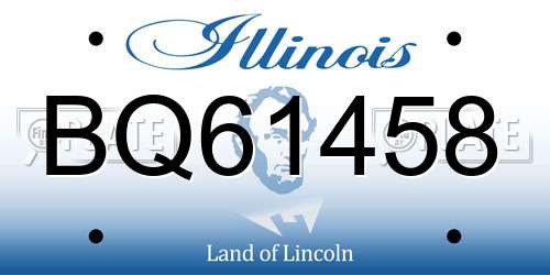 BQ61458 Illinois License Plate