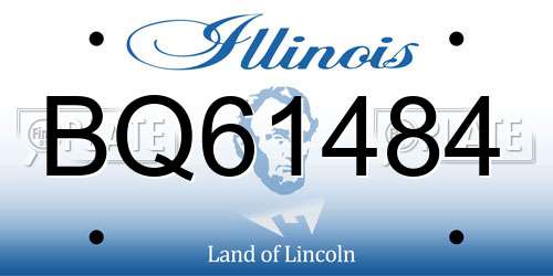 BQ61484 Illinois License Plate