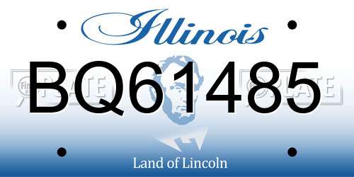 BQ61485 Illinois License Plate